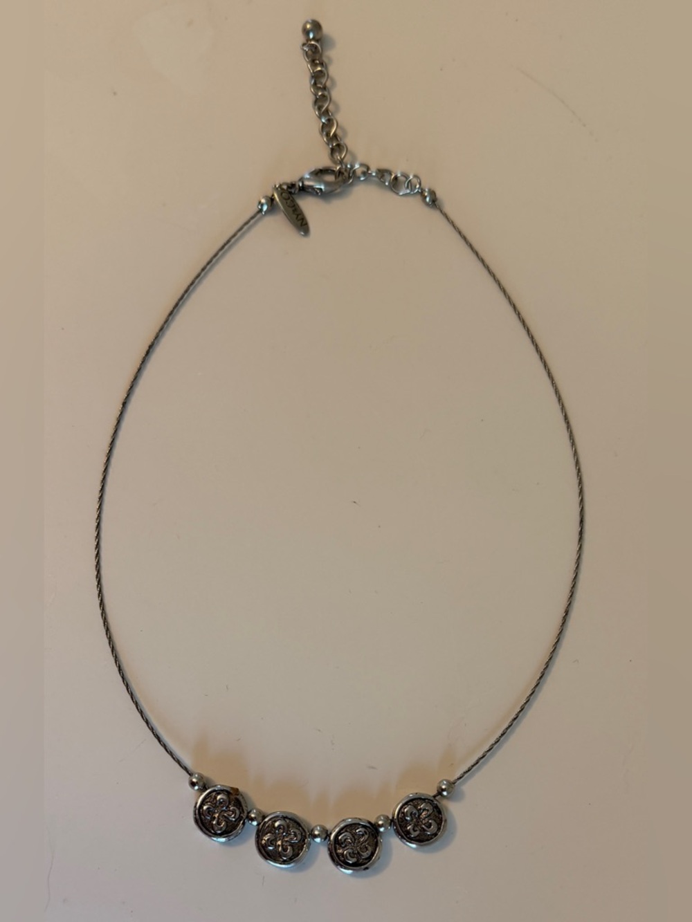 Lia Sophia Silver Floral Medallion Necklace - Picture 2 of 3
